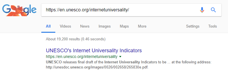Búsqueda de una URL en Google