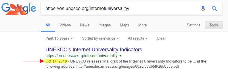 Fecha en un snippet de Google